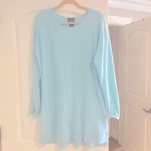 Halogen Cashmere Blend Tunic Sweater in Seafoam
